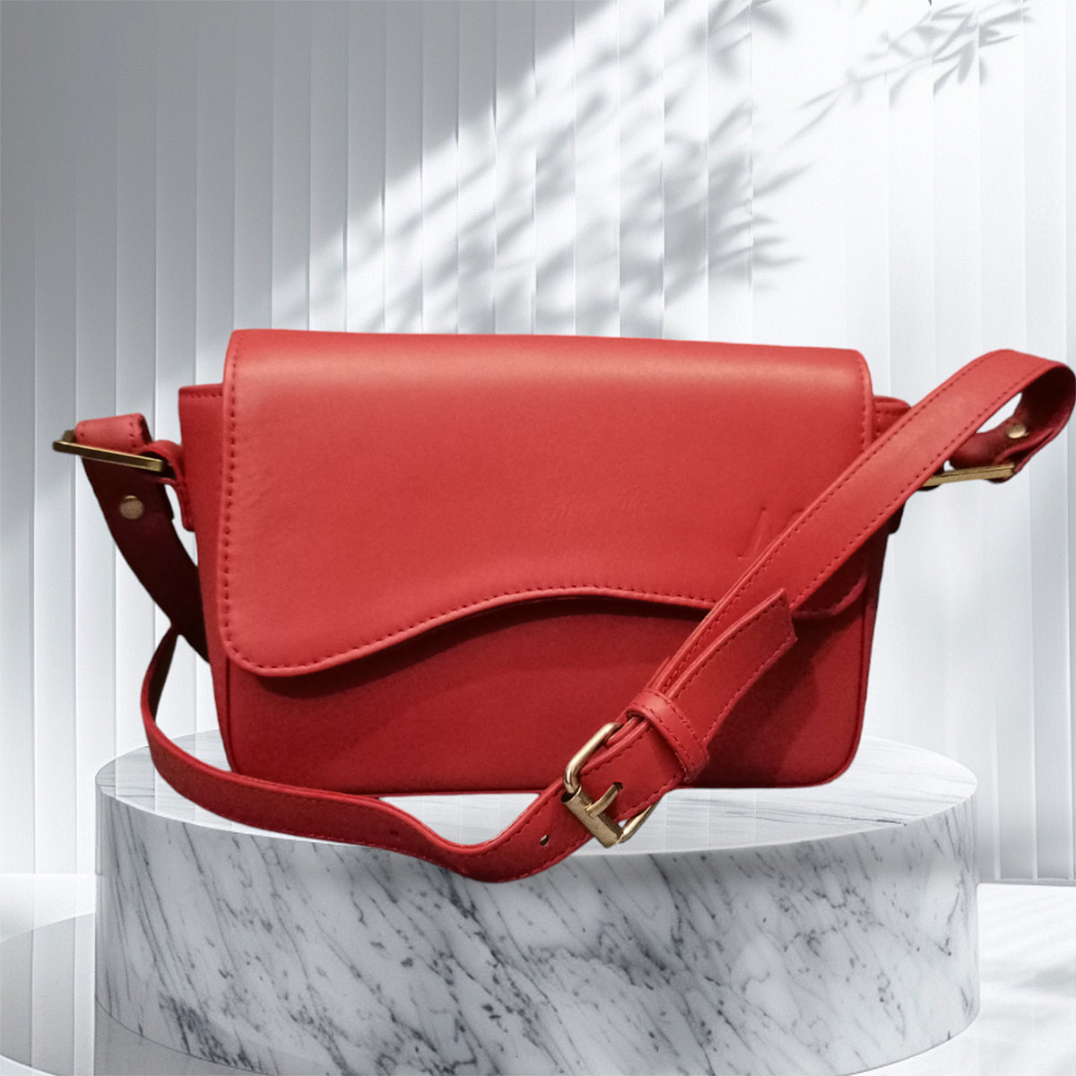 AK Women’s Red Nappa Leather Cross Body Bag – Premium Leather Shoulder Bag