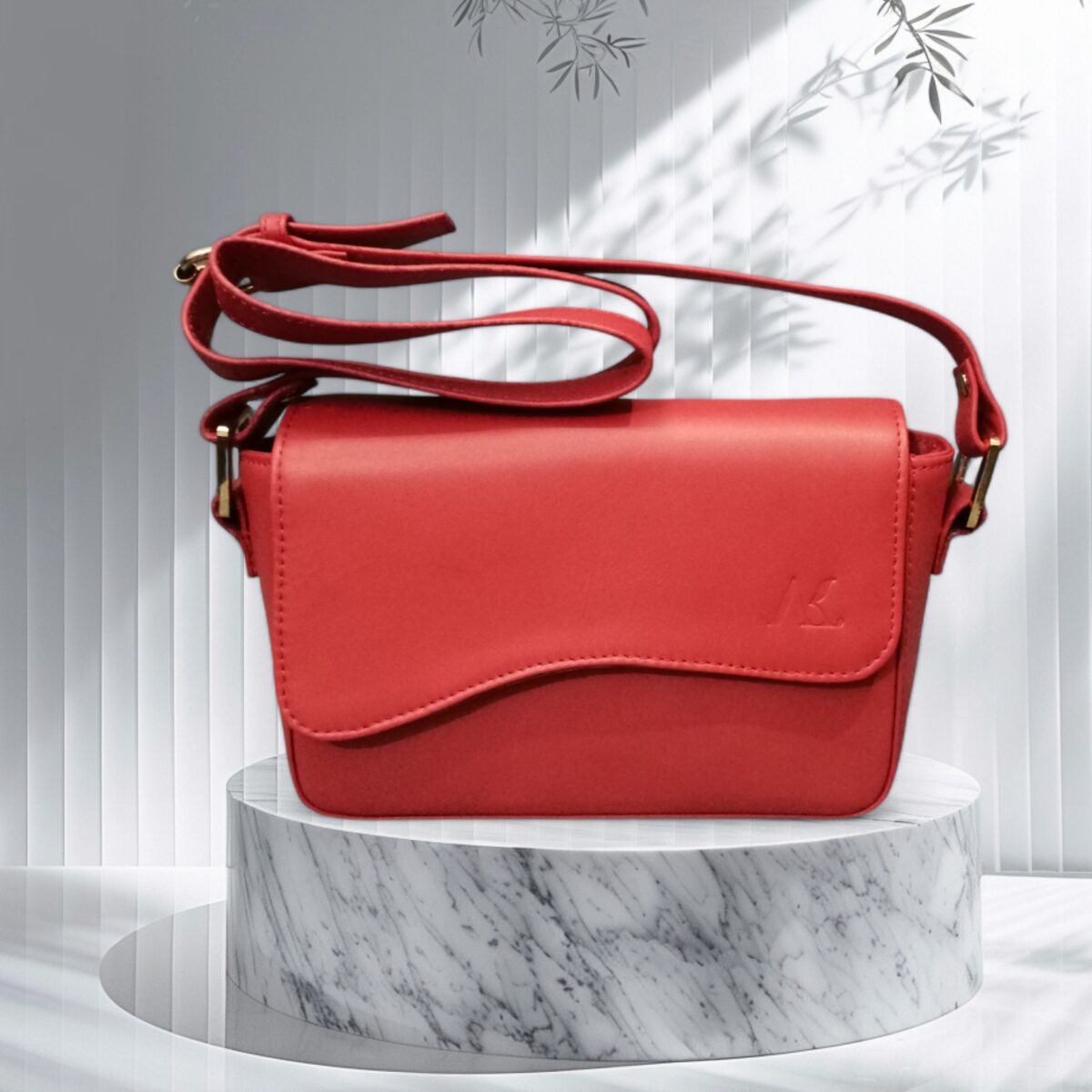 Red Nappa Leather Crossbody Bag