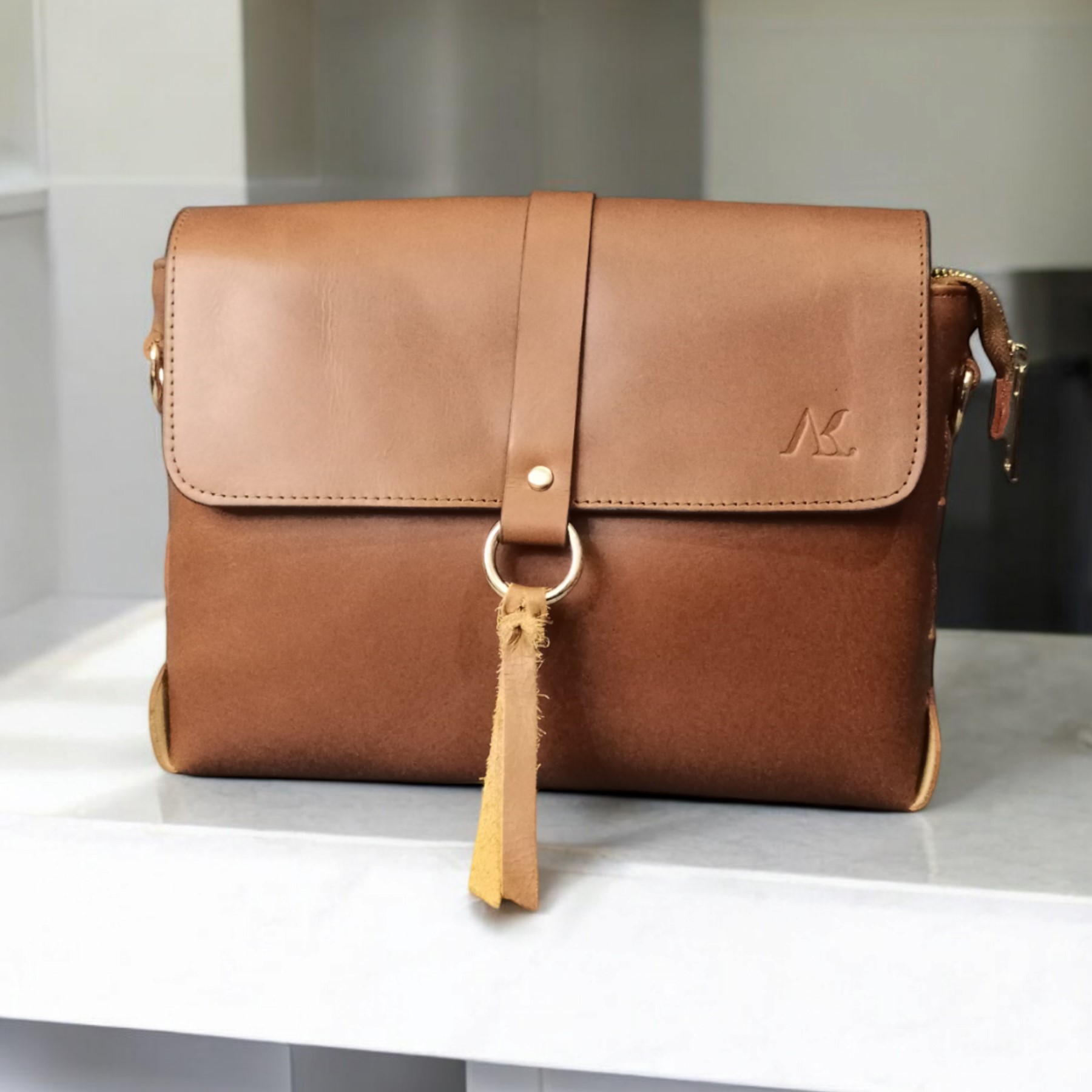 Brown Leather Cross Body Bag
