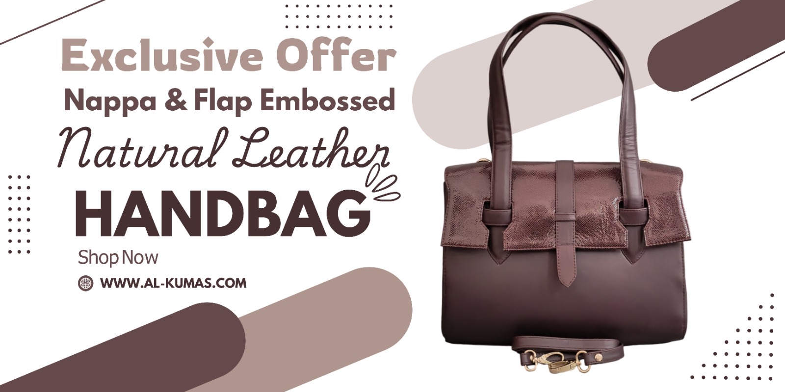 Nappa & Flap Embosed Leather Handbag